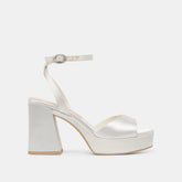 Dolce Vita SHOES | Felica White Satin Heels