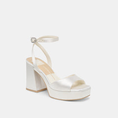Dolce Vita SHOES | Felica White Satin Heels