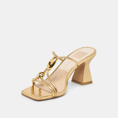 Dolce Vita SHOES | Alayna Gold Leather Heels