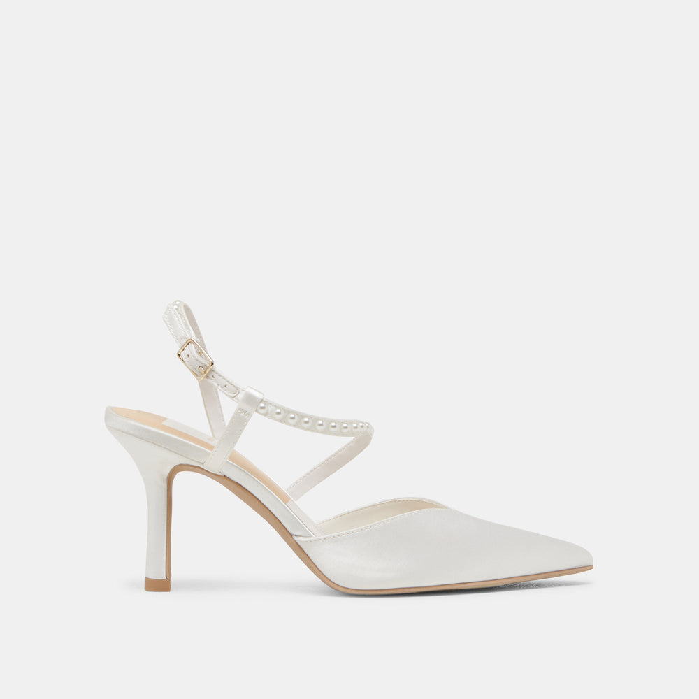 Dolce Vita SHOES | KAMRA PEARL HEELS TRUE WHITE SATIN
– Dolce Vita