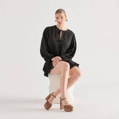 Dolce Vita SHOES | Gero Mid Brown Woven Raffia Heels