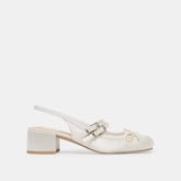 Dolce Vita SHOES | Loris True White Satin Heels