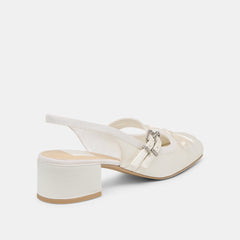 Dolce Vita SHOES | Loris True White Satin Heels