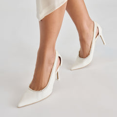 Dolce Vita SHOES | Kelson Pearl True White Leather Heels