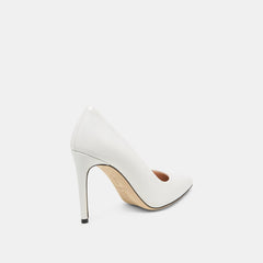 Dolce Vita SHOES | LANKY White Leather Closed-Toe Pump Stiletto Heels