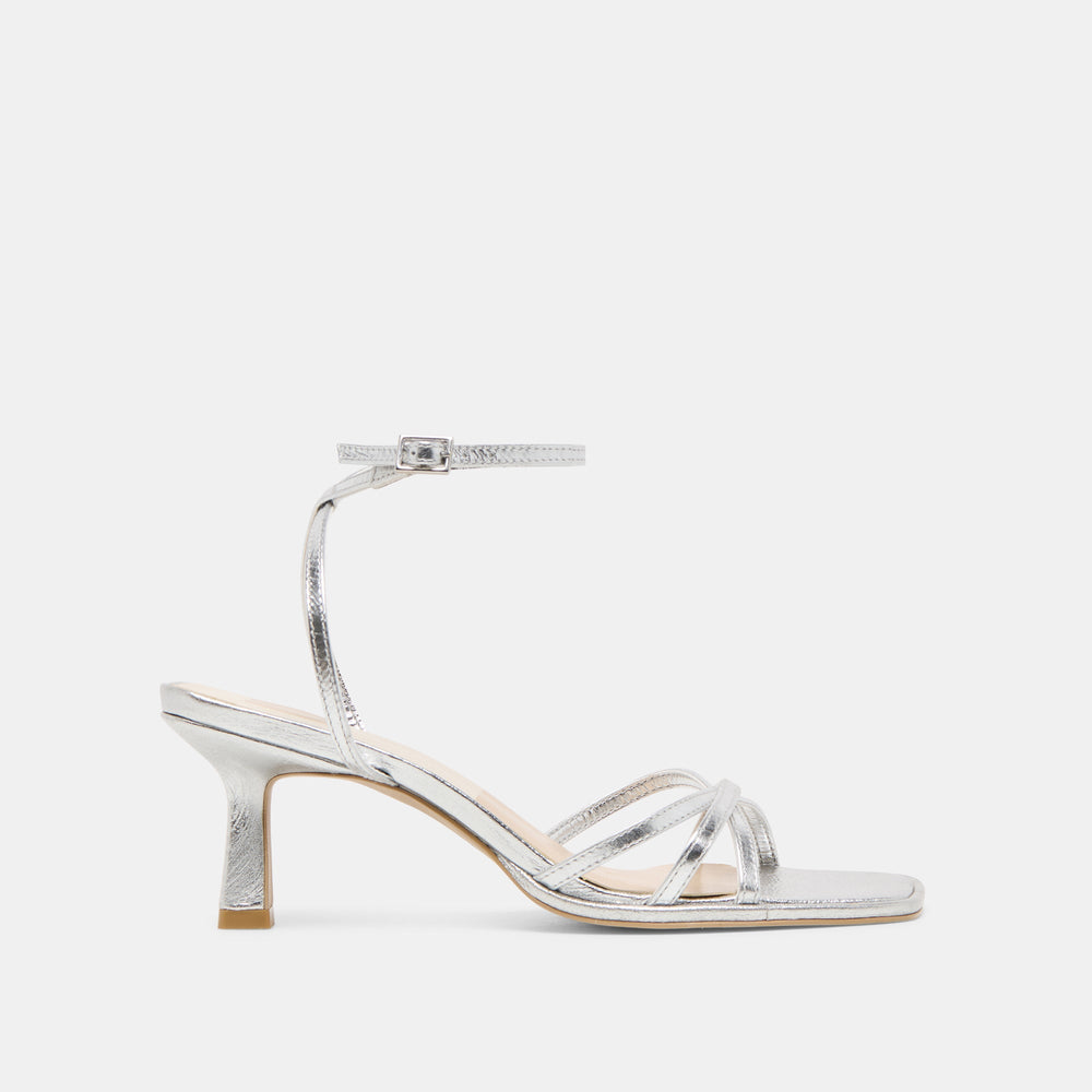 Dolce Vita SHOES | Manji Silver Metallic Leather Heels
