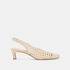 Dolce Vita SHOES | Fawne Creme Woven Stella Heels