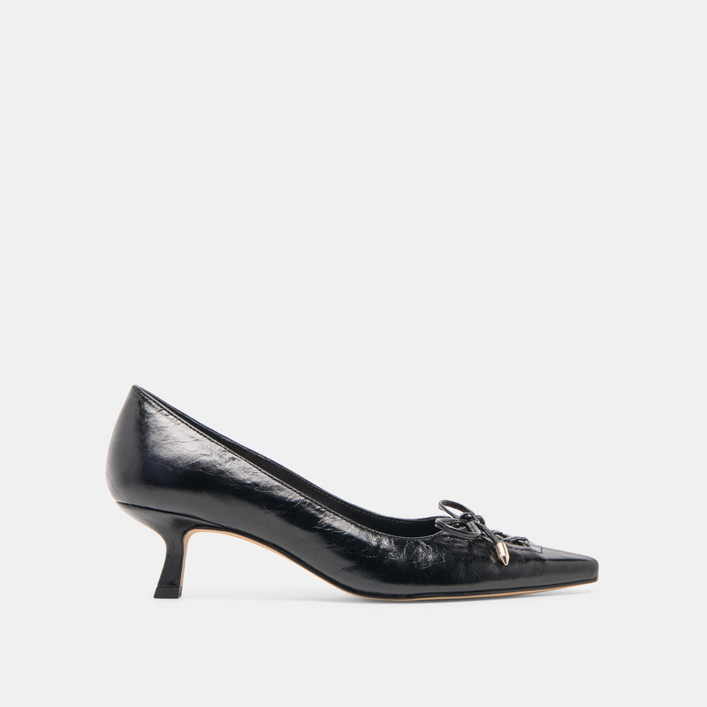 Dolce Vita SHOES | Clarie Midnight Crinkle Patent Leather Heels