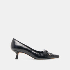 Dolce Vita SHOES | Clarie Midnight Crinkle Patent Leather Heels