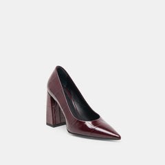 Dolce Vita SHOES | Misty Burgundy Croco Embossed Leather Heels