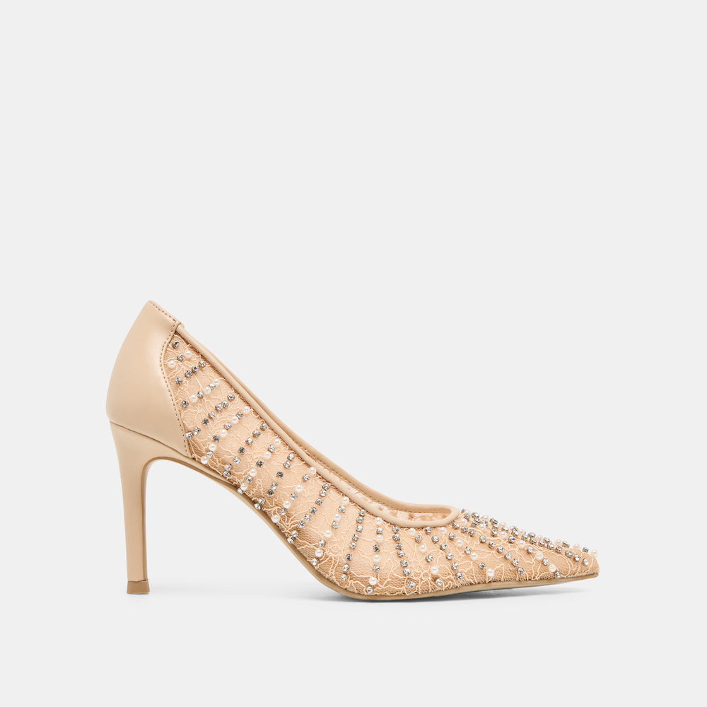 Dolce Vita SHOES | Kashe Pearl Blush Lace Mesh Heels