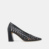 Dolce Vita SHOES | Tanya Black Woven Leather Heels