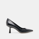 Dolce Vita SHOES | Briona Noir Croco Embossed Leather Heels