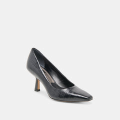Dolce Vita SHOES | Briona Noir Croco Embossed Leather Heels