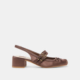 Dolce Vita SHOES | Loris Mahogany Satin Heels