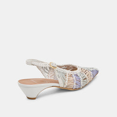 Dolce Vita SHOES | Dafney White Multi Woven Leather Heels