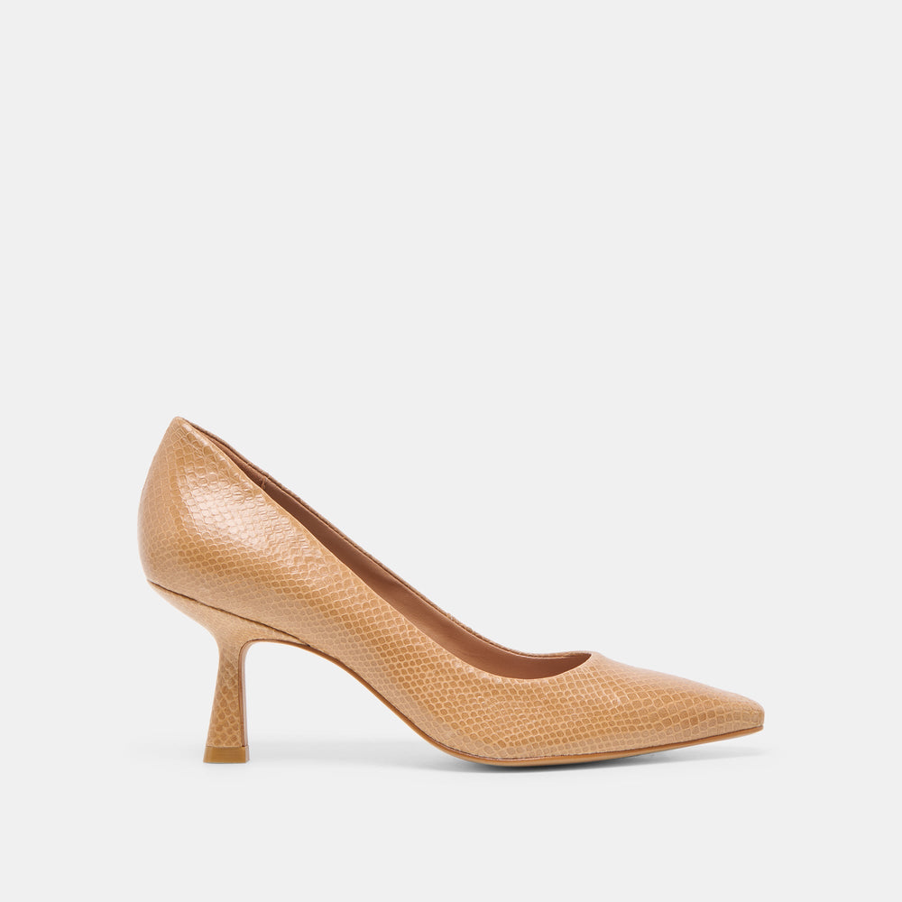 Dolce Vita SHOES | Briona Whiskey Embossed Leather Heels