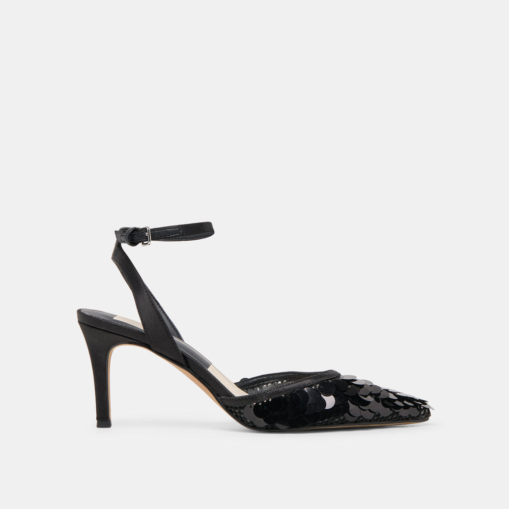 Dolce Vita SHOES | Elizza Confetti Onyx Woven Mesh Heels