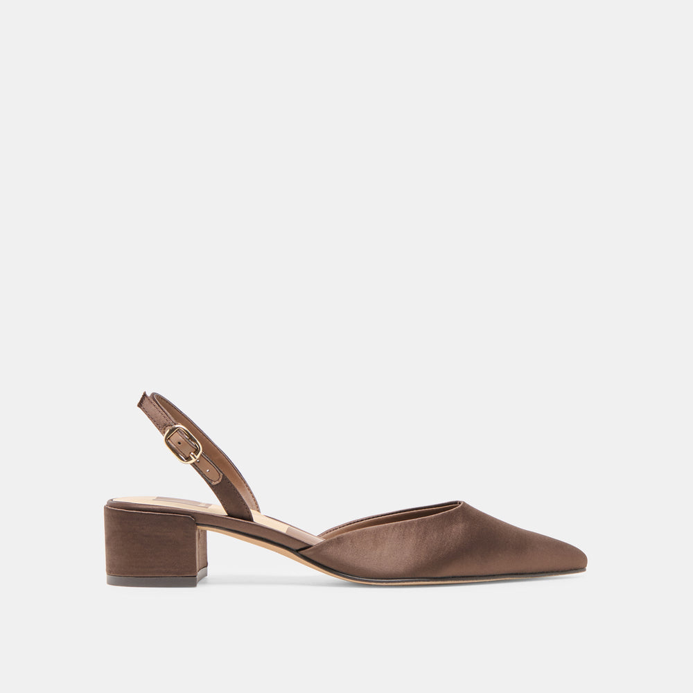 Dolce Vita SHOES | Carel Dk Brown Satin Heels