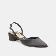Dolce Vita SHOES | Carel Onyx Satin Heels