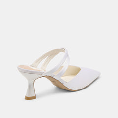 Dolce Vita SHOES | Linore True White Satin Heels