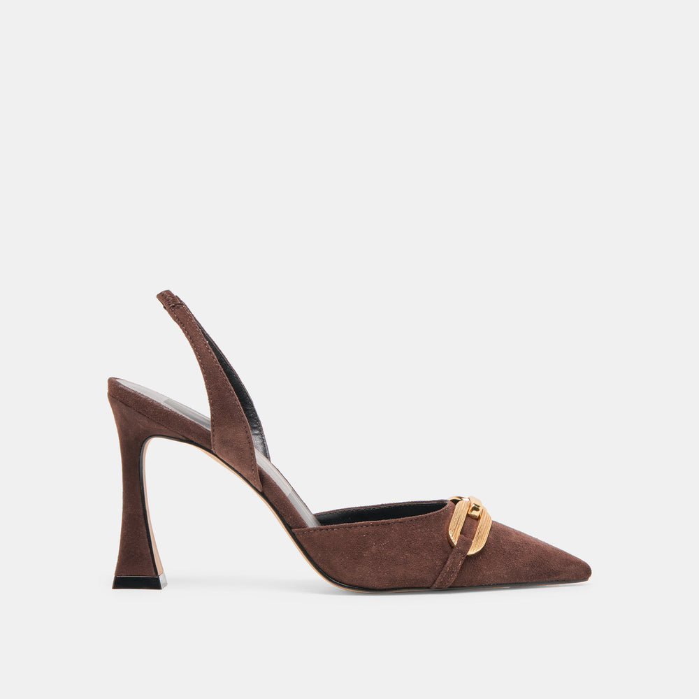 Dolce Vita SHOES | Malik Mahogany Nubuck Heels