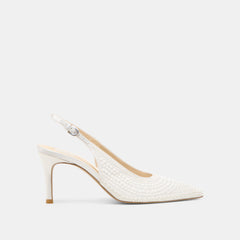 Dolce Vita SHOES | Elasi Pearl Off White Satin Heels