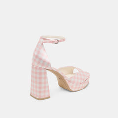 Dolce Vita SHOES | Pandro X Byrdie Golf Pink Plaid Gingham Wide Heels