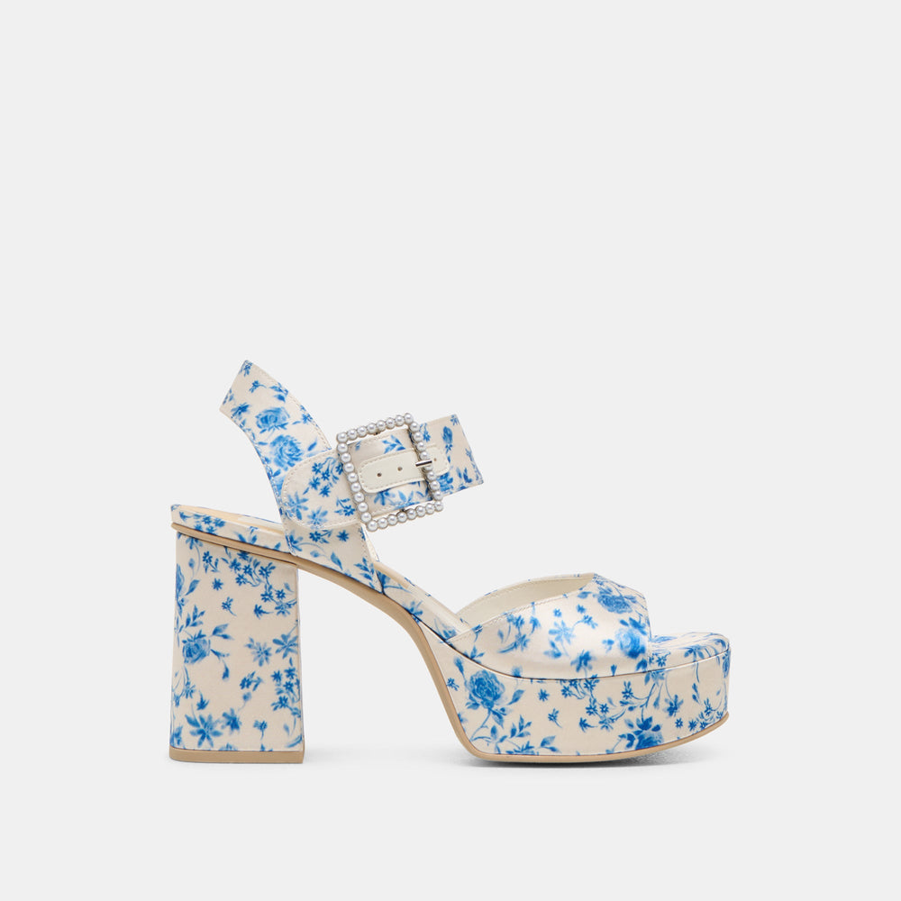 Dolce Vita SHOES | Bobby Pearl Blue Floral Satin Heels