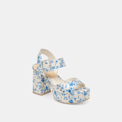 Dolce Vita SHOES | Bobby Pearl Blue Floral Satin Heels