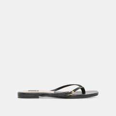 Dolce Vita SHOES | MALTA Black Leather Buckle Flip-Flop Sandals