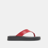 Dolce Vita SHOES | BLAYZE Red Leather Platform Flip-Flop Sandals