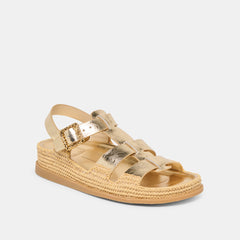 Dolce Vita SHOES | Shenna Gold Distressed Leather Sandals