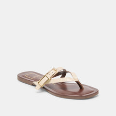 Dolce Vita SHOES | Piers Beige Croco Embossed Leather Sandals