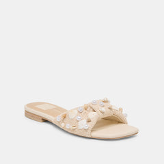 Dolce Vita SHOES | Lizza Oatmeal Beaded Raffia Sandals
