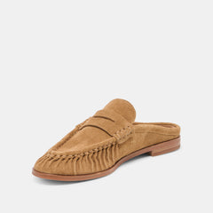 Dolce Vita SHOES | BETZY Lt Brown Suede Closed-Toe Slip-On Loafers