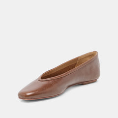 Dolce Vita SHOES | CARET Russet Leather Pointed-Toe Ballet Flats