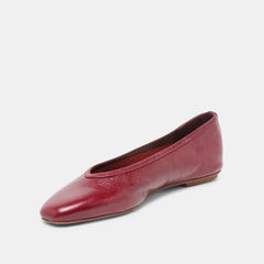 Dolce Vita SHOES | CARET Garnet Leather Pointed-Toe Ballet Flats