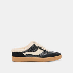 Dolce Vita SHOES | Notice Slide Plush Black Woven Leather Sneakers