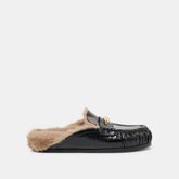 Dolce Vita SHOES | Jodero Plush Black Leather Flats