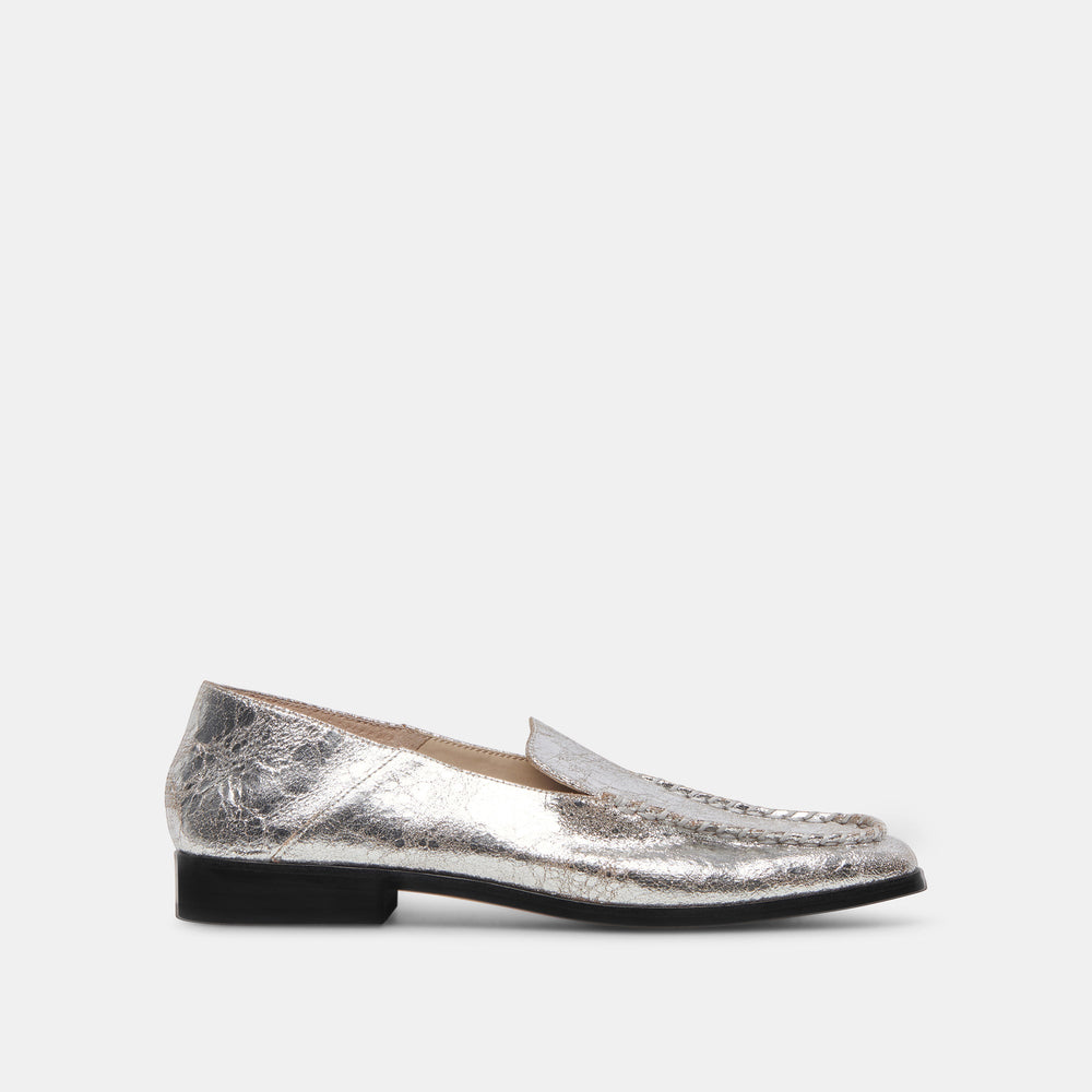 Dolce Vita SHOES | Beny Flats Silver Distressed Leather | Silver Leather Flats for Women
– Dolce Vita