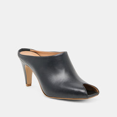 Dolce Vita SHOES | MERY Black Leather Peep-Toe Heels