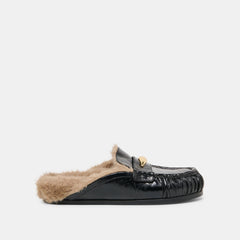 Dolce Vita SHOES | Jodero Plush Black Leather Flats