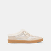 Dolce Vita SHOES | Notice Slide Plush Off White Crackled Leather Sneakers
