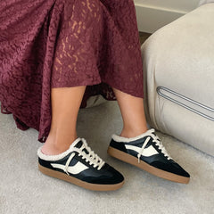 Dolce Vita SHOES | Notice Slide Plush Black Woven Leather Sneakers
