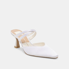 Dolce Vita SHOES | Linore True White Satin Heels