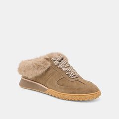 Dolce Vita SHOES | Izzey Plush Olive Suede Sneakers