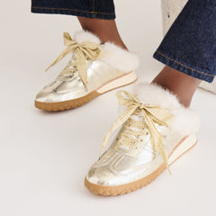 Dolce Vita SHOES | Izzey Plush Platinum Leather Sneakers