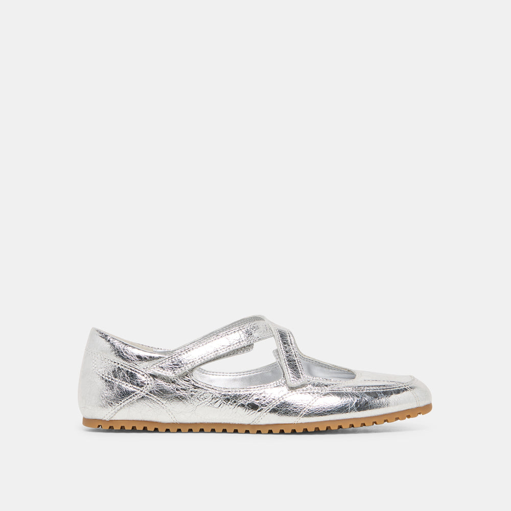 Dolce Vita SHOES | YONO Silver Distressed Leather Ballet Sneaker Flats