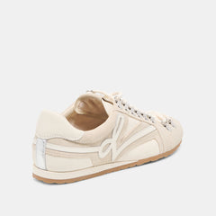 Dolce Vita SHOES | DEACON Ivory Suede Lace-Up Sneakers
